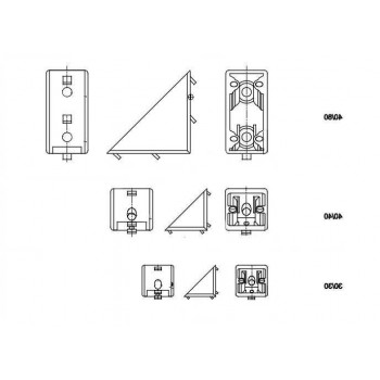 Кут для профілю AN 617 N10 45×45×45 алюміній